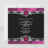 30e verjaardag Roze Gem Bubbles Silver Black Kaart (Achterkant)