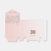 30e verjaardag roze roos goud druipt dank u bedankdoosjes (Uitgevouwen)