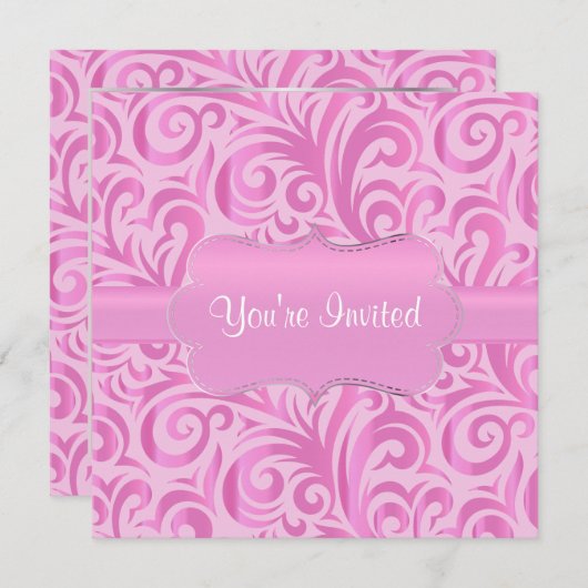 30e verjaardag | Roze, zilver en witte vlakken Kaart (Voorkant / Achterkant)