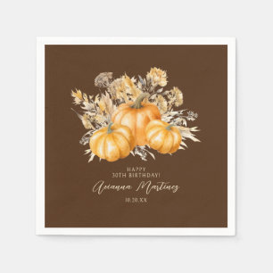 30e Verjaardag Rustieke Boho Pompoen Herfst Custom Servet