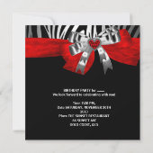 30e verjaardag Silver Red Black Zebra 2 Kaart (Achterkant)