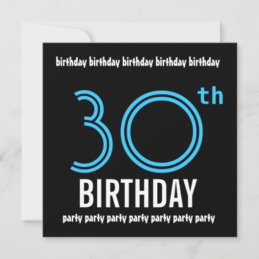 30e verjaardag Sjabloon uitnodiging roze zwart (Voorkant)