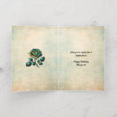 30e Verjaardag Smaragdgroene Roos Bloem Folie Wenskaart (Binnenlaag)