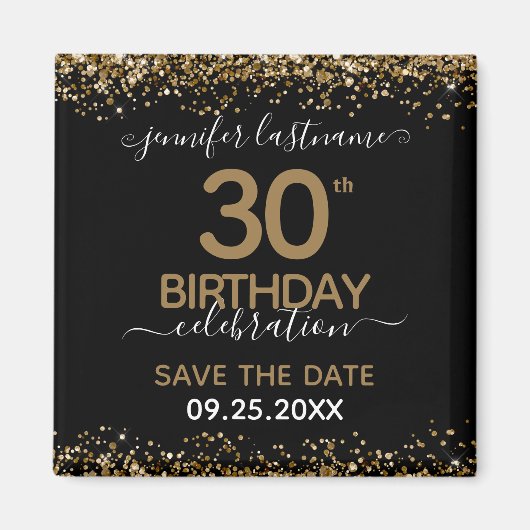 30e verjaardag Sparen de Magnet van de Datum Magneet (Voorkant)