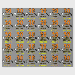 30e verjaardag: Spooky Halloween Thema, aangepaste Cadeaupapier