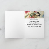 30e verjaardag Sweet Chickadee Waterverf Kaart (Binnen)