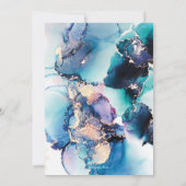 30e verjaardag Uitnodiging blauwe Abstracte Waterv (Achterkant)