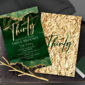 30e verjaardag Uitnodiging Emerald Green en Gold