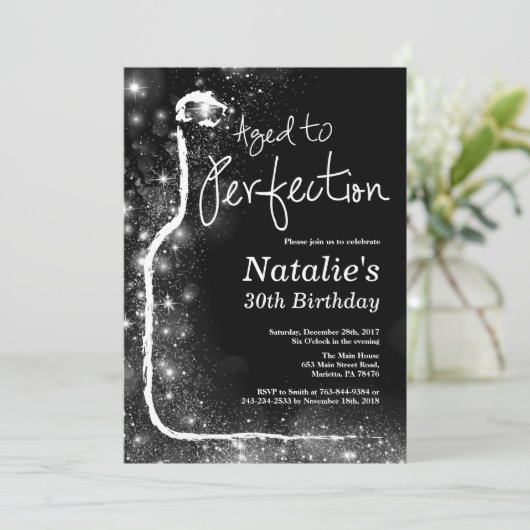 30e verjaardag uitnodiging. Leeftijd tot perfectie Kaart (Staand voorkant)