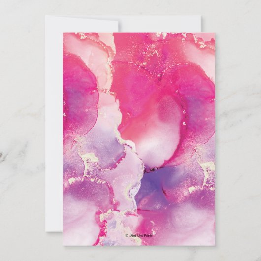 30e Verjaardag Uitnodiging roze Abstracte Waterver (Achterkant)