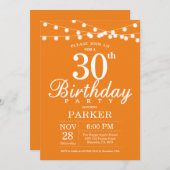 30e verjaardag uitnodiging Sinaasappel (Voorkant / Achterkant)