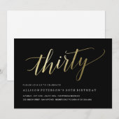 30e verjaardag uitnodigingen - Formal Faux Gold (Voorkant / Achterkant)