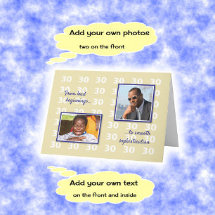 30e verjaardag uw foto's en tekst kaart