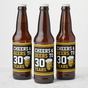30e verjaardag van de borst en bier tot 30 jaar etiket