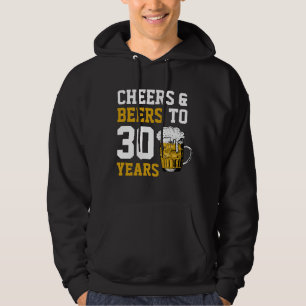 30e verjaardag van de borst en bier tot 30 jaar hoodie
