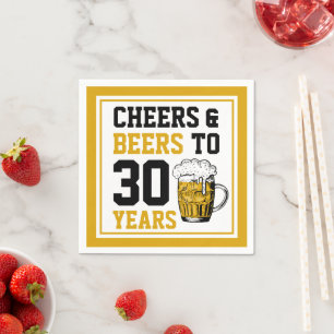 30e verjaardag van de borst en bier tot 30 jaar servet