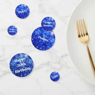 30e verjaardag van de gepersonaliseerde blauwe gla confetti