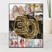 30e verjaardag van de Leopard-foto Gold ballonnen Kaart (Voorkant)
