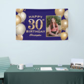 30e verjaardag van de marineblauw en goudballonnen spandoek (Beurs)