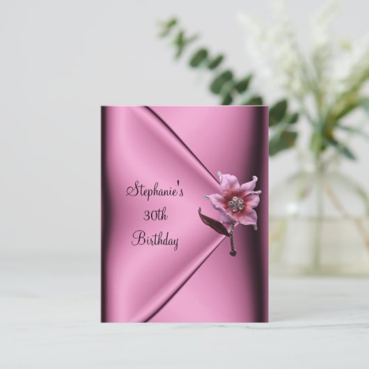 30e verjaardag van de roze zijderoute sieraden kaart (Staand voorkant)