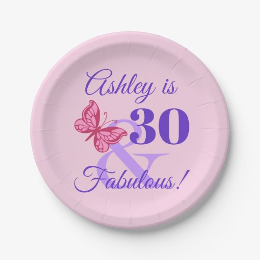 30e verjaardag van de Vrouwendag Papieren Bordje (Voorkant)