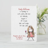 30e verjaardag van het meisje met wijn kaart (Staand voorkant)