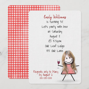 30e verjaardag van het meisje met wijn kaart