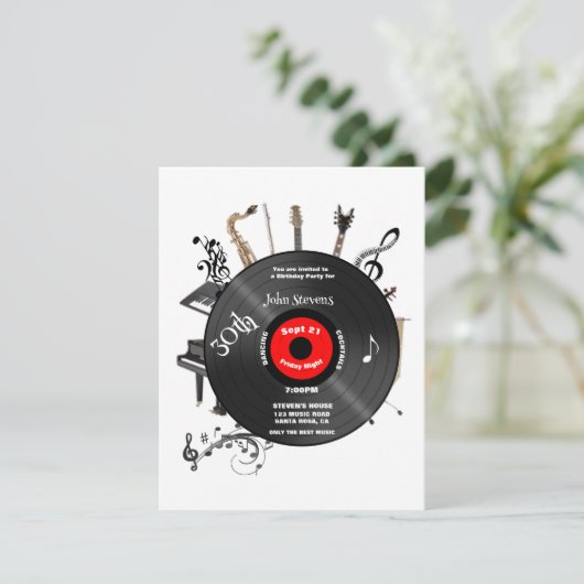 30e verjaardag van Musical Instruments Fun Kaart (Staand voorkant)