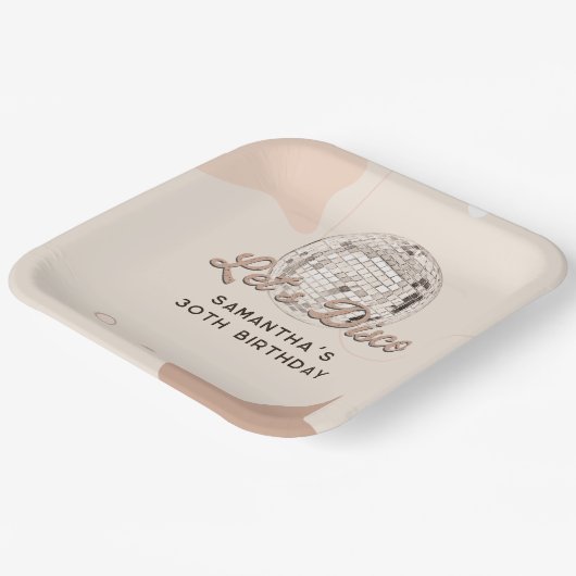 30e verjaardag viering 70s Retro Disco Feest Papieren Bordje (Gebogen)