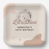 30e verjaardag viering 70s Retro Disco Feest Papieren Bordje (Voorkant)