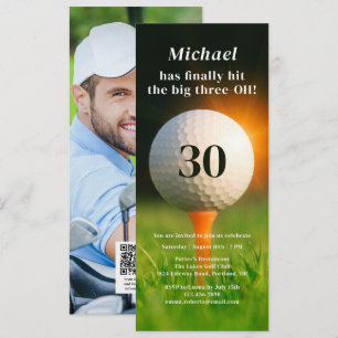 30e verjaardag Volwassenpartij Golf Foto QR Code Kaart