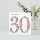 30e verjaardag Voorjaarsbloem Aangepaste uitnodigi Kaart (Staand voorkant)
