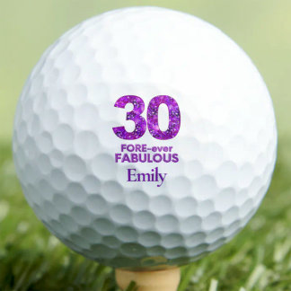 30e verjaardag Vriendin Paars 30 en Fabulous Golfballen