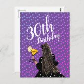 30e verjaardag Vrouw Cocktail Mode Schoonheid Briefkaart (Voorkant / Achterkant)