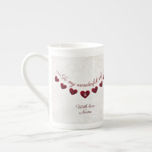 30e verjaardag vrouw romantisch hart bunting porselein kop