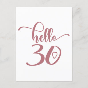30e verjaardag Vrouwen Hallo 30 Schattig 30 Jaar O Briefkaart