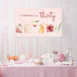 30e verjaardag Waterverf cocktail party banner