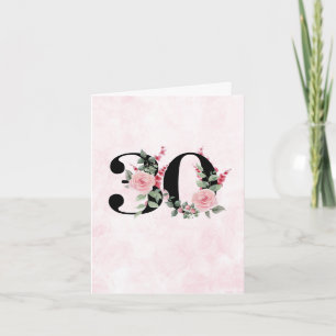 30e Verjaardag Wenskaart - Bloemenleeftijd 30 Kaart