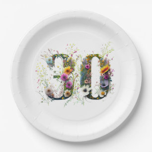 30e verjaardag Wilde bloemen Gefeliciteerd met je Papieren Bordje