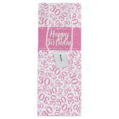 30e Verjaardag Willekeurig Nummer Patroon Roze/Wit Wijn Cadeautas (Voorkant)