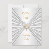 30e verjaardag Witte Zilveren Zijde Zijde Dwergjuw Kaart (Voorkant)