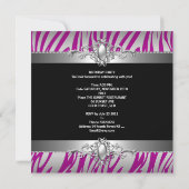 30e verjaardag Zebra Hot Pink Silver Black Kaart (Achterkant)