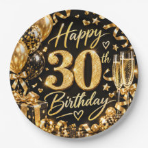 30e verjaardag zwart en goud thema