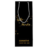 30e verjaardag zwart goud hallo 30 naamscript wijn cadeautas (Achterkant)