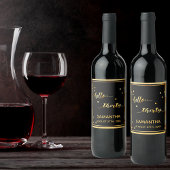 30e verjaardag zwart goud hallo 30 scriptnaam wijn etiket