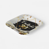 30e verjaardag zwart-wit en goudcasino, Luxe auto Papieren Bordje (Gebogen)