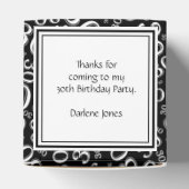 30e verjaardag zwart/wit Random Number Pattern Bedankdoosjes (Bovenkant)