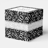 30e verjaardag zwart/wit Random Number Pattern Bedankdoosjes (Achterkant)