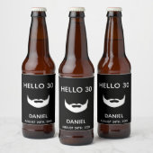 30e verjaardag zwarte witte baard man man leuk bier etiket (Flessen)
