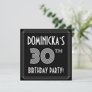 30e verjaardagsfeest: Art Deco stijl met eigen naa Kaart